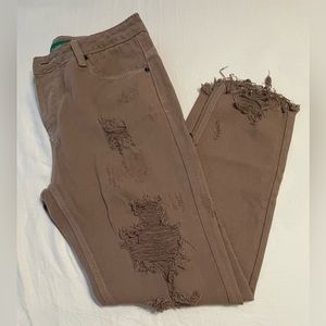 Light Brown Ripped Jeans